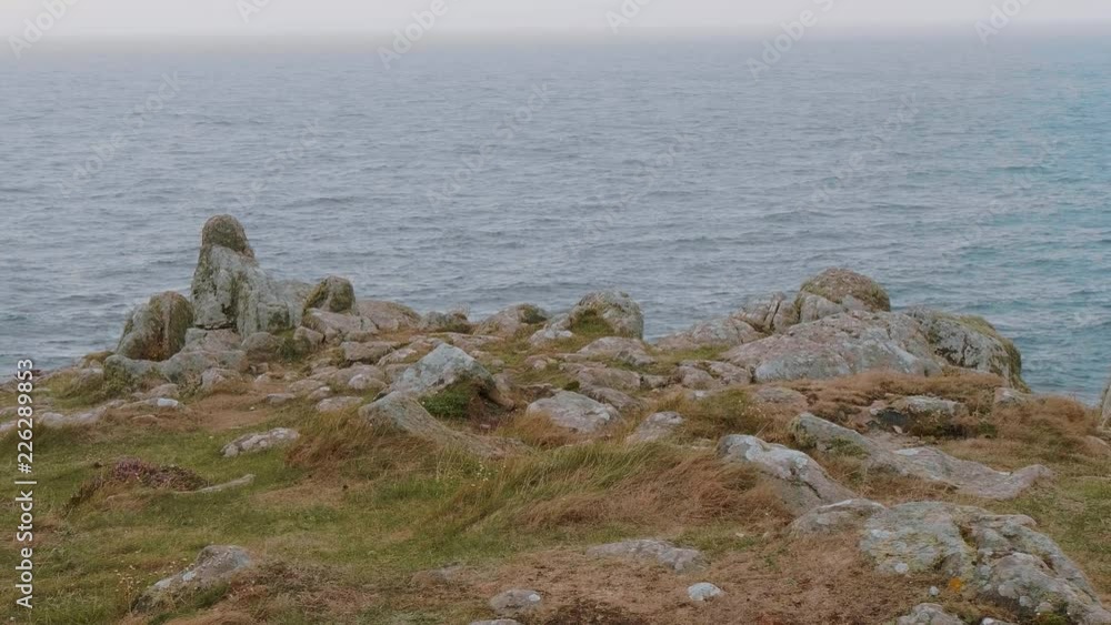 Famous cliffs at the coastline of Lands End Cornwall Famous cliffs at the coastline of Lands End Cornwall