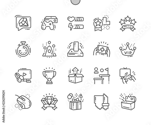 Video Games Well-crafted Pixel Perfect Vector Thin Line Icons 30 2x Grid for Web Graphics and Apps. Simple Minimal Pictogram