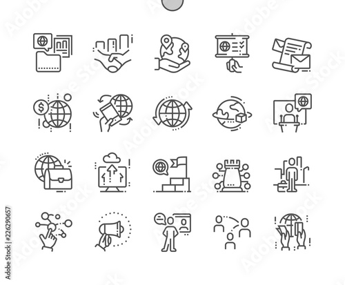Global Business Well-crafted Pixel Perfect Vector Thin Line Icons 30 2x Grid for Web Graphics and Apps. Simple Minimal Pictogram