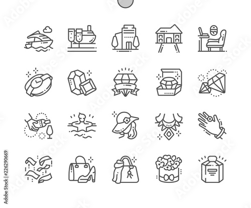 Luxury Well-crafted Pixel Perfect Vector Thin Line Icons 30 2x Grid for Web Graphics and Apps. Simple Minimal Pictogram