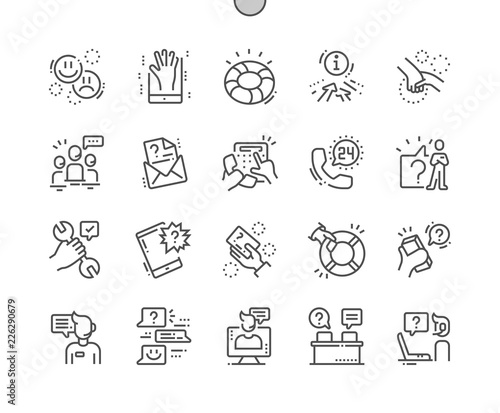 Help and Support Well-crafted Pixel Perfect Vector Thin Line Icons 30 2x Grid for Web Graphics and Apps. Simple Minimal Pictogram