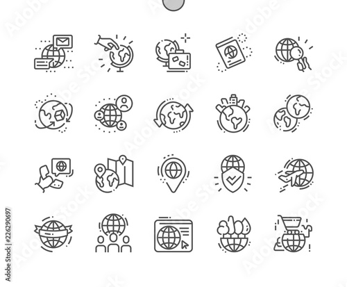 Globe Well-crafted Pixel Perfect Vector Thin Line Icons 30 2x Grid for Web Graphics and Apps. Simple Minimal Pictogram