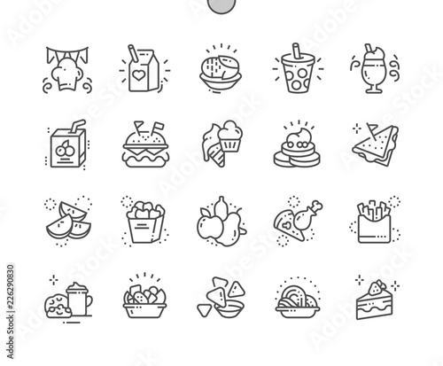 Kids Meals Well-crafted Pixel Perfect Vector Thin Line Icons 30 2x Grid for Web Graphics and Apps. Simple Minimal Pictogram