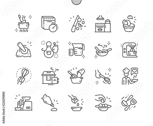 Kitchen Well-crafted Pixel Perfect Vector Thin Line Icons 30 2x Grid for Web Graphics and Apps. Simple Minimal Pictogram