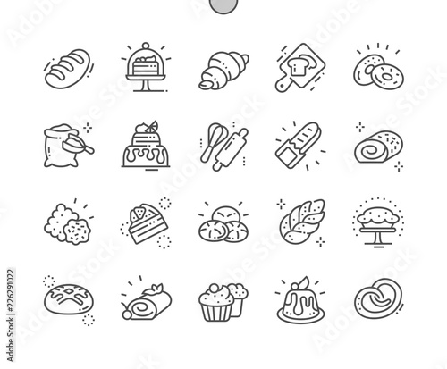 Bakery Well-crafted Pixel Perfect Vector Thin Line Icons 30 2x Grid for Web Graphics and Apps. Simple Minimal Pictogram
