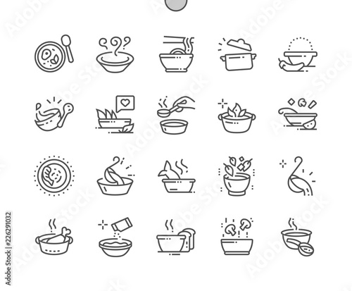 Soup Well-crafted Pixel Perfect Vector Thin Line Icons 30 2x Grid for Web Graphics and Apps. Simple Minimal Pictogram photo
