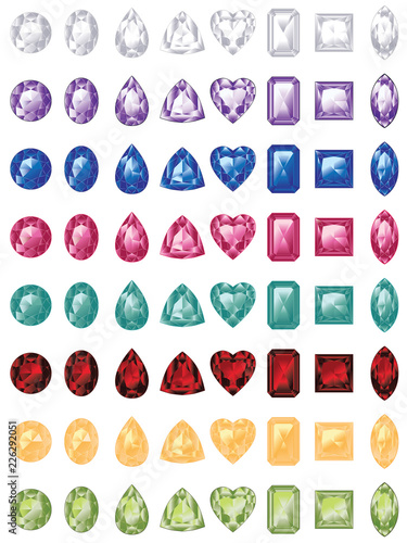Colorful gemstones set
