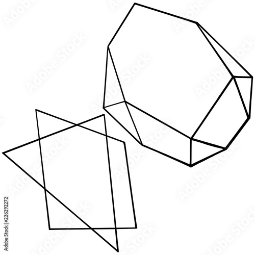 Vector diamond rock jewelry mineral. Isolated illustration element. Geometric quartz polygon crystal stone mosaic shape amethyst gem.