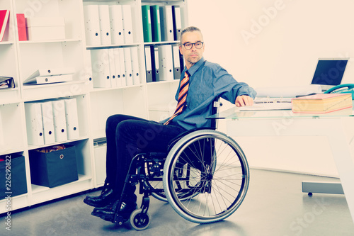 disabled business man in wheelchair