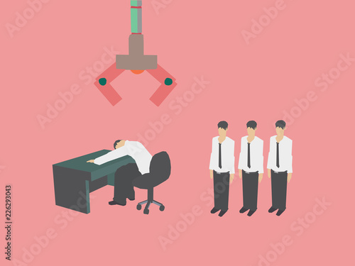Businessman exhausted on duty.