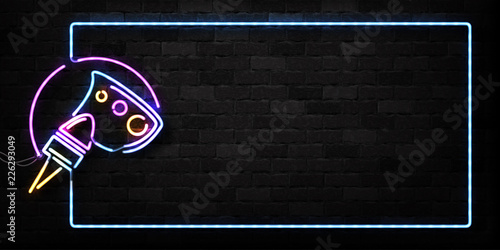Vector realistic isolated neon sign of Tattoo studio frame logo for decoration and covering on the wall background.