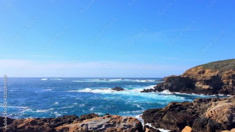 The Pacific Ocean at the Point Lobos State Natural Reserve, California, United States. The Point Lobos protected areas provide shelter to a wide range of fish, invertebrates, birds, and marine mammals The Pacific Ocean at the Point Lobos State Natural Reserve, California, United States. The Point Lobos protected areas provide shelter to a wide range of fish, invertebrates, birds, and marine mammals