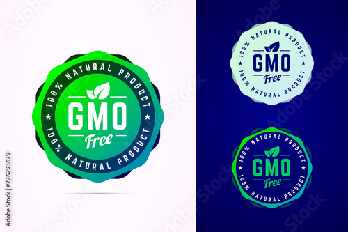 Gmo free vector badge for natural product.