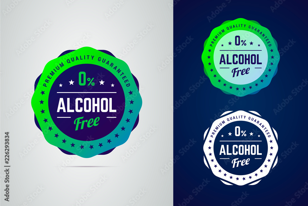Premium quality guarantee non-alcoholic product vector label.