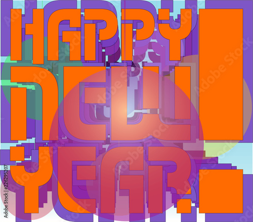 greeting the new year in the trendy colors of 2019 with effect typography hologram