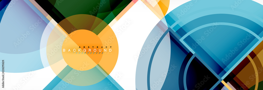 Abstract background - multicolored circles, trendy minimal geometric design Abstract background - multicolored circles, trendy minimal geometric design