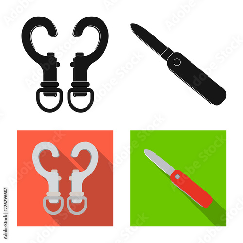 Isolated object of mountaineering and peak logo. Collection of mountaineering and camp vector icon for stock.