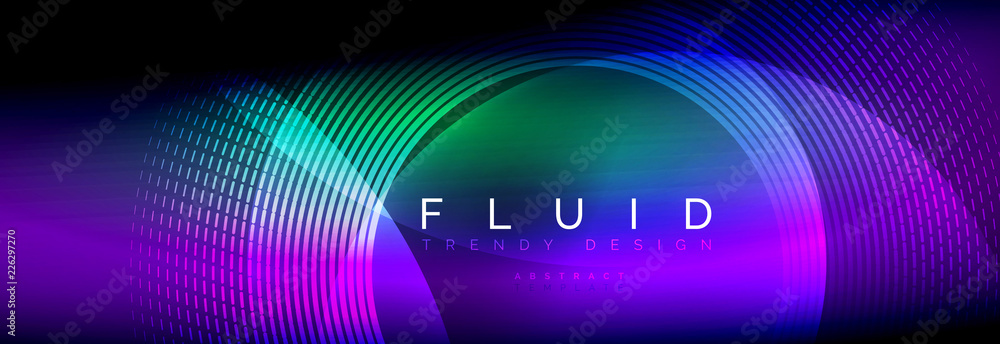 Vector blurred neon glowing circles with flowing and liquid light concept, energy magic fantastic abstract background Vector blurred neon glowing circles with flowing and liquid light concept, energy magic fantastic abstract background