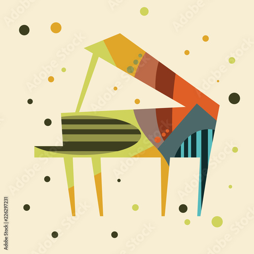piano art vector illustration 