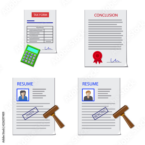 Vector design of form and document sign. Collection of form and mark stock vector illustration.