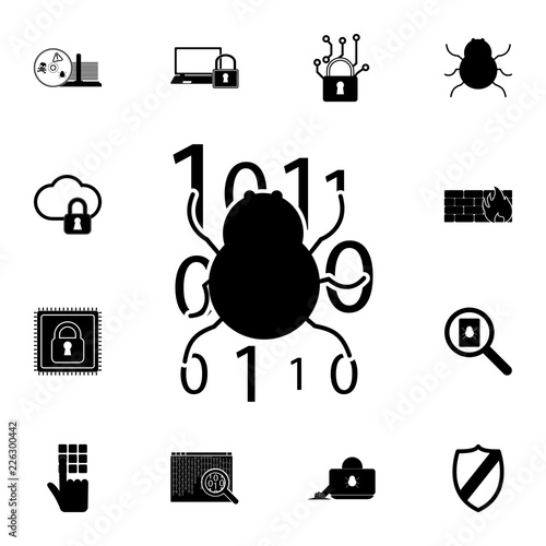 Glitch software bug icon. Detailed set of cyber security. Premium graphic design. One of the collection icons for websites, web design, mobile app