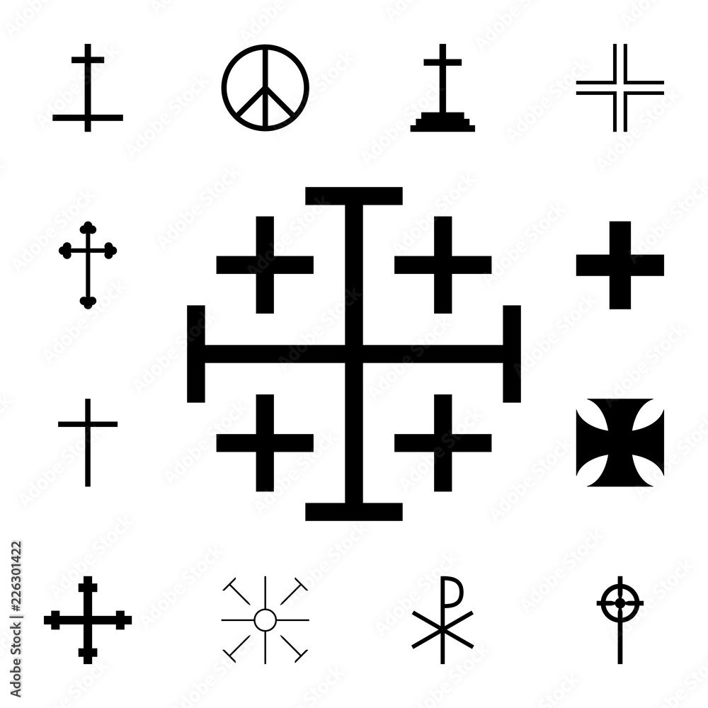 Cross of the Crusaders icon. Detailed set of cross. Premium graphic design. One of the collection icons for websites, web design, mobile app