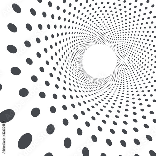Circle perspective abstract texture dots background for graphics design. Vector illustration