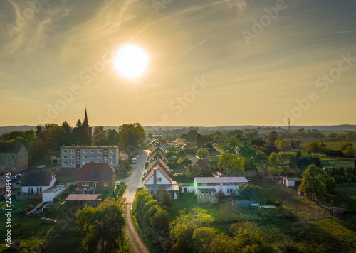 aerial view of a small village in mecklenburg western pomerania