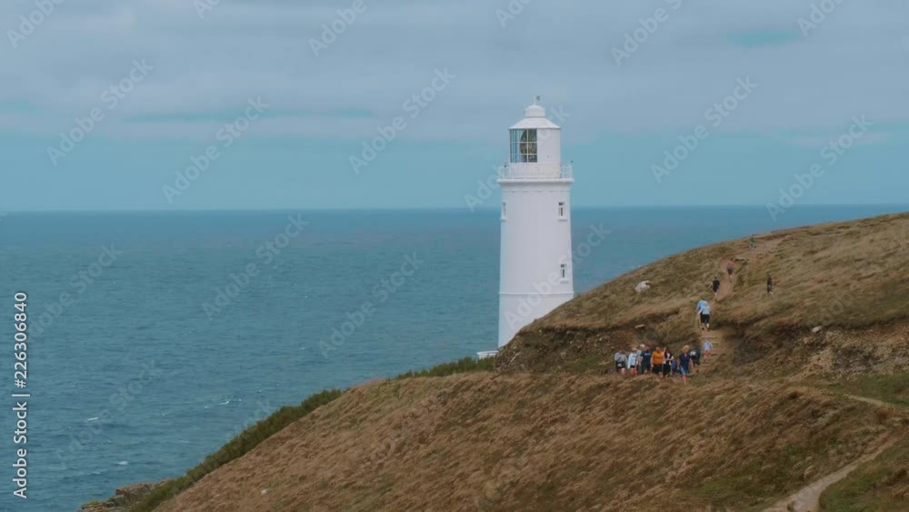 Lighthouse at the Coast of Cornwall in England Lighthouse at the Coast of Cornwall in England