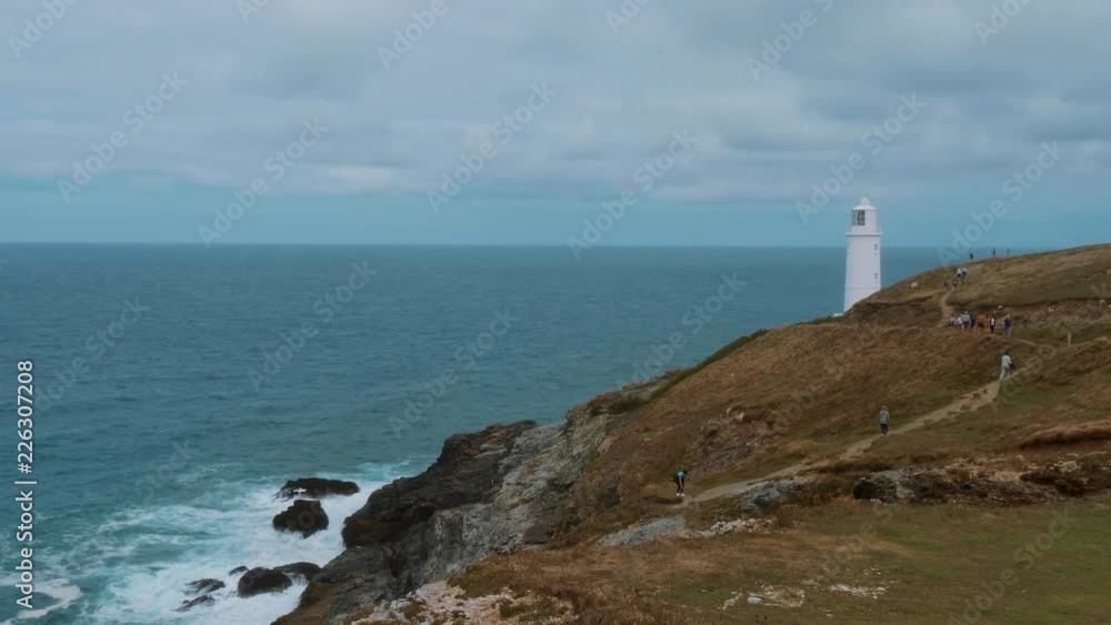 Lighthouse at the Coast of Cornwall in England Lighthouse at the Coast of Cornwall in England