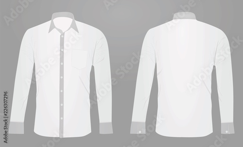 White long sleeved shirt. vector illustration