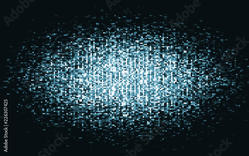 Pixel mosaic blue. Squares abstract blue. Aqua background pattern for design. Azure grunge texture. Halftone effect. Eps10 vector illustration.