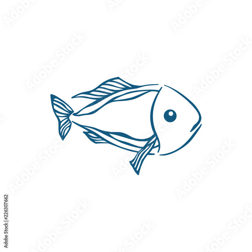 Vector blue fish