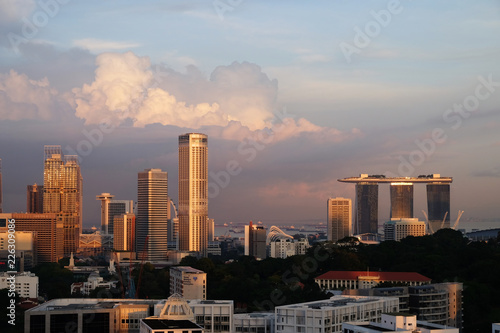 Sunlight shade on buildings, Singapore city