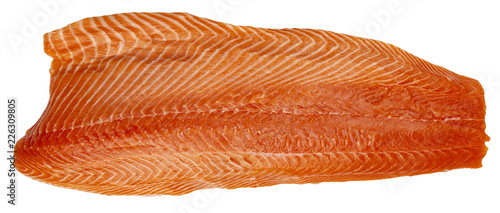 Raw fresh salmon fillet isolated on white