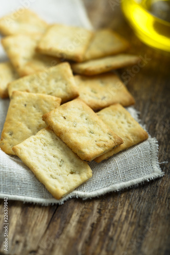 Homemade olive oil crackers