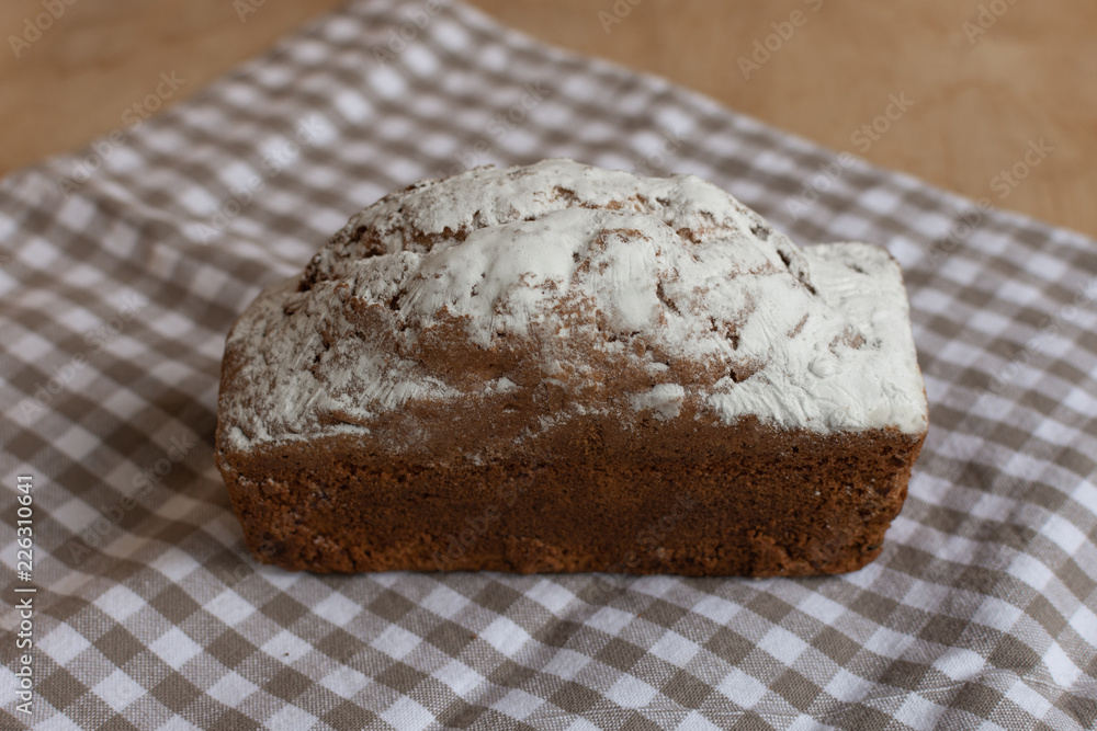 Sweet cake. Homemade bun.