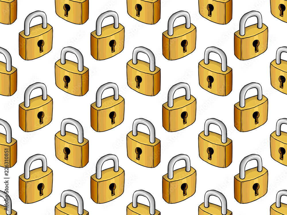 Seamless texture of padlocks Seamless texture of padlocks