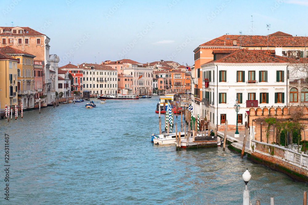 view of Grand canal waters, Venice cityscape Italy