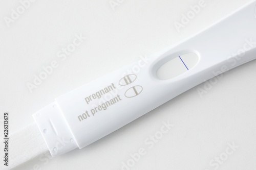 Pregnancy test showing negative result