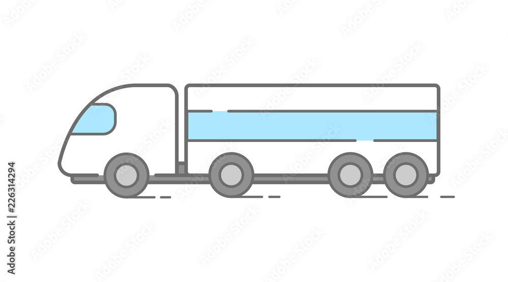 Linear truck isolated on white background. Vecror illustration eps 10.