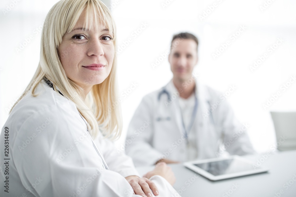 Doctor smiling towards camera Doctor smiling towards camera
