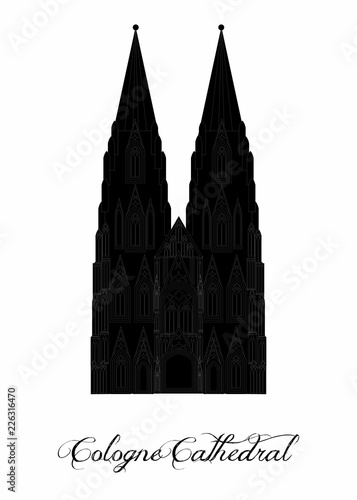 the illustration with landmark the Cologne Cathedral