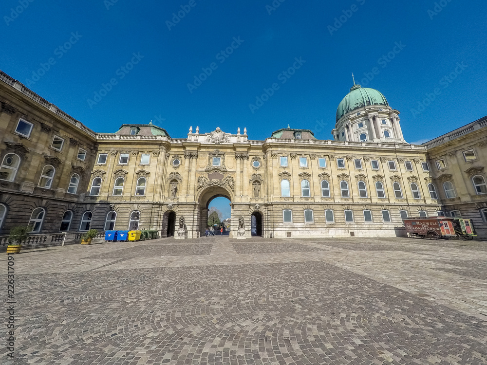 City palace with huge courtyard in Budapest