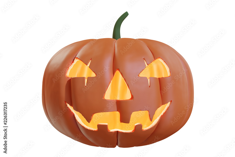 Scary halloween pumpkin on white background Scary halloween pumpkin on white background