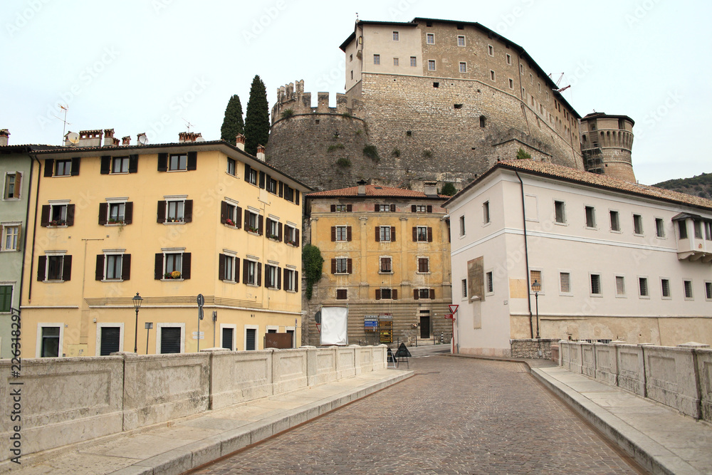 Medieval city and fortress of Rovereto in Italy 