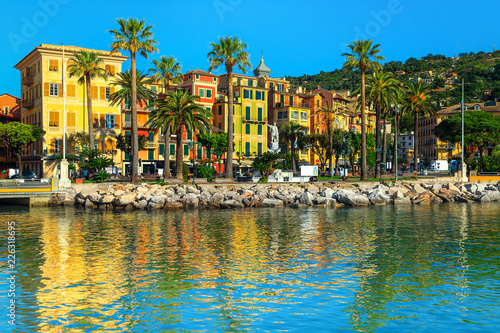 Fotografie Santa Margherita Ligure cityscape with colorful buildings, Liguria, Italy