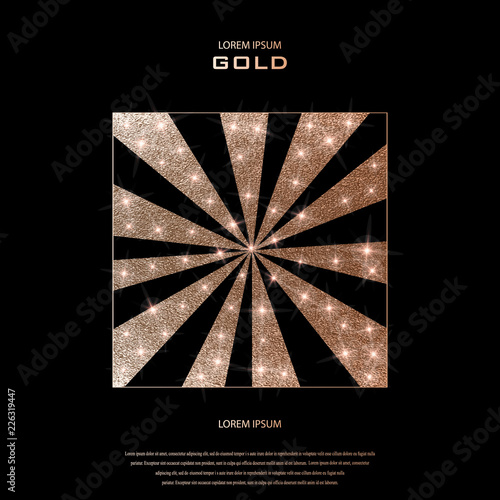 Blush gold rays element. Su...