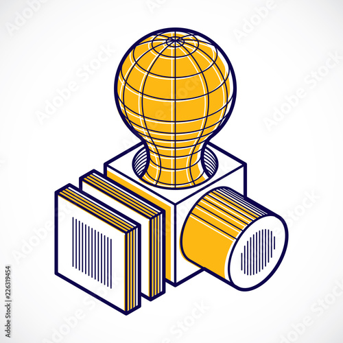 Foto 3D design, abstract vector dimensional cube shape.