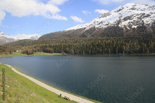 beautiful alpine landscape at Saint Moritz, Switzerland